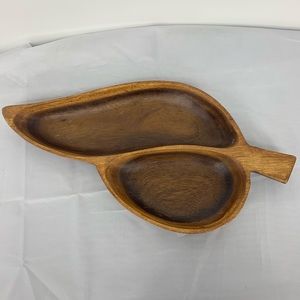 Vintage phillipines monkey pod wooden trinket dish